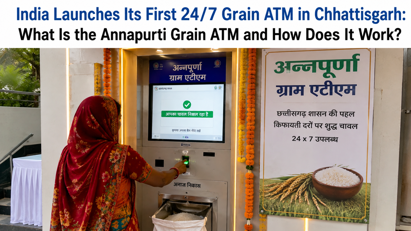 India Launches Its First 24/7 Grain ATM in Chhattisgarh: What Is the Annapurti Grain ATM and How Does It Work?
