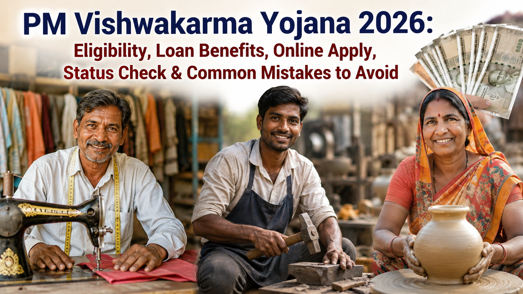 PM Vishwakarma Yojana 2026: Online Apply, Eligibility, Loan Benefits, Status Check & Common Mistakes