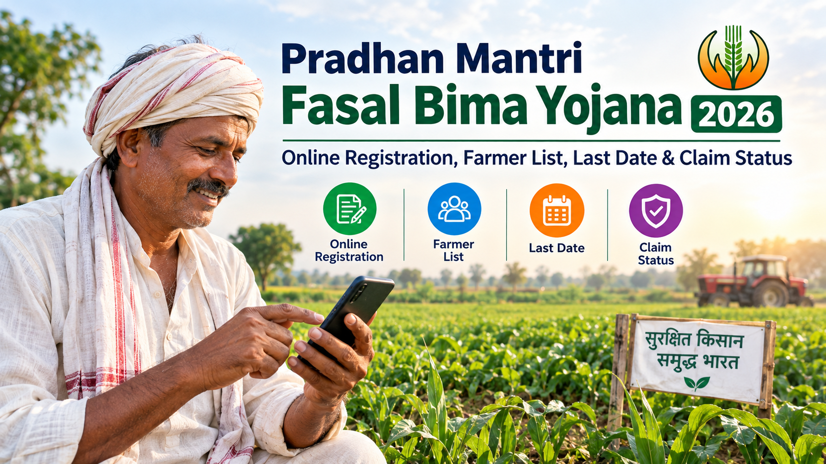 Pradhan Mantri Fasal Bima Yojana 2026: Online Registration, Farmer List, Last Date & Claim Status