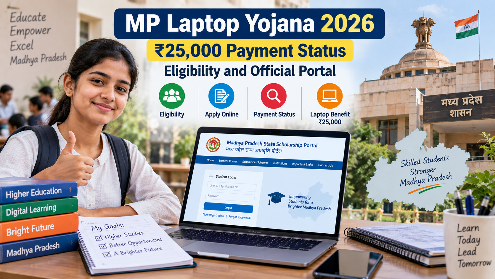 MP Laptop Yojana 2026: ₹25,000 Payment Status, Eligibility and Official Portal