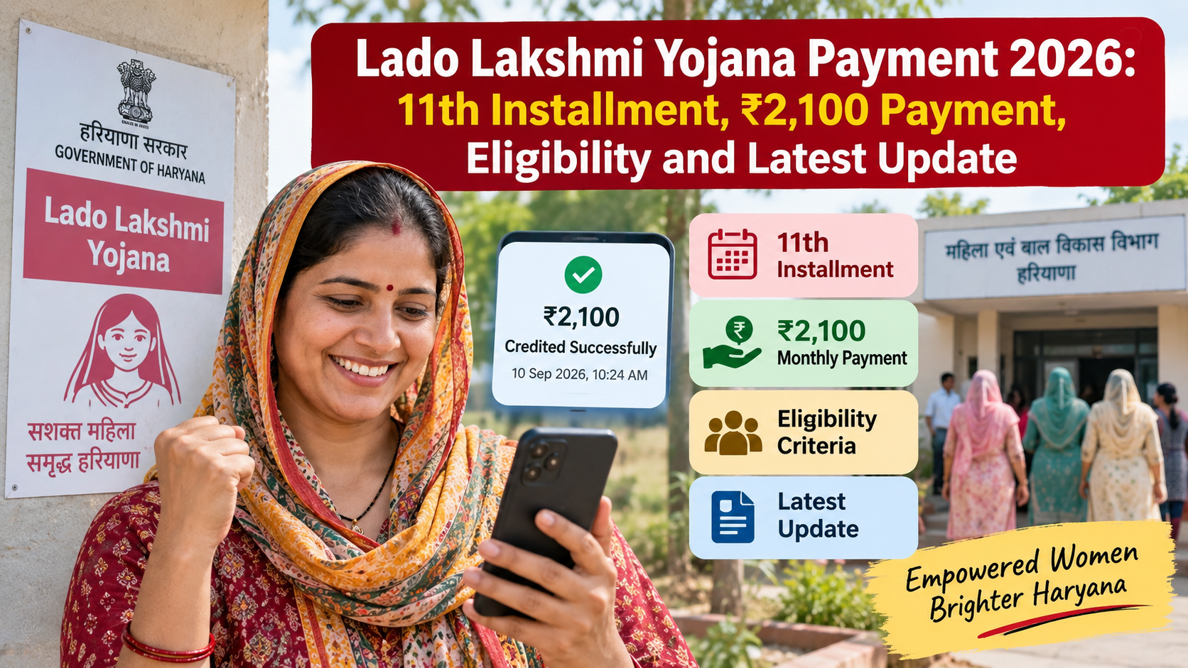 Lado Lakshmi Yojana Payment 2026: 11th Installment, ₹2,100 Payment, Eligibility and Latest Update