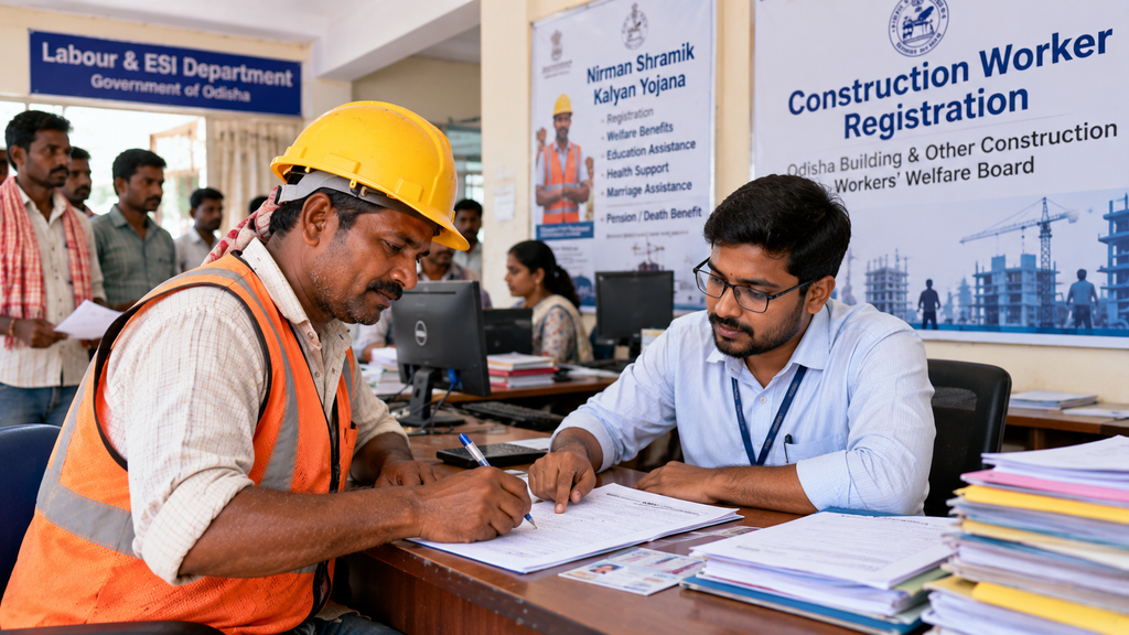 Construction Worker Registration Desk
