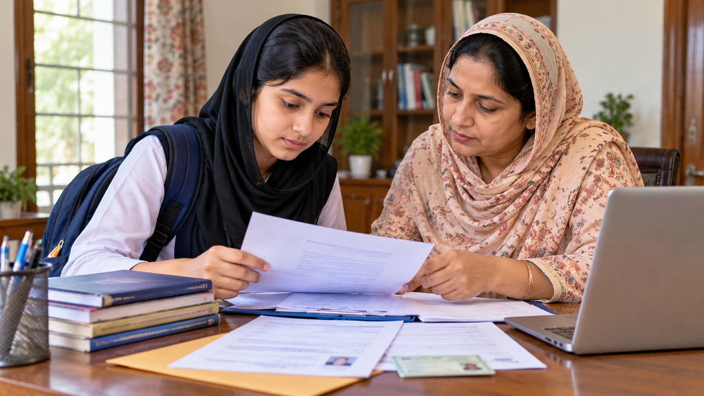 Begum Hazrat Mahal National Scholarship Program 2026: Eligibility, Benefits, Documents and Latest Update 3 Mother and Daughter Reviewing Documents