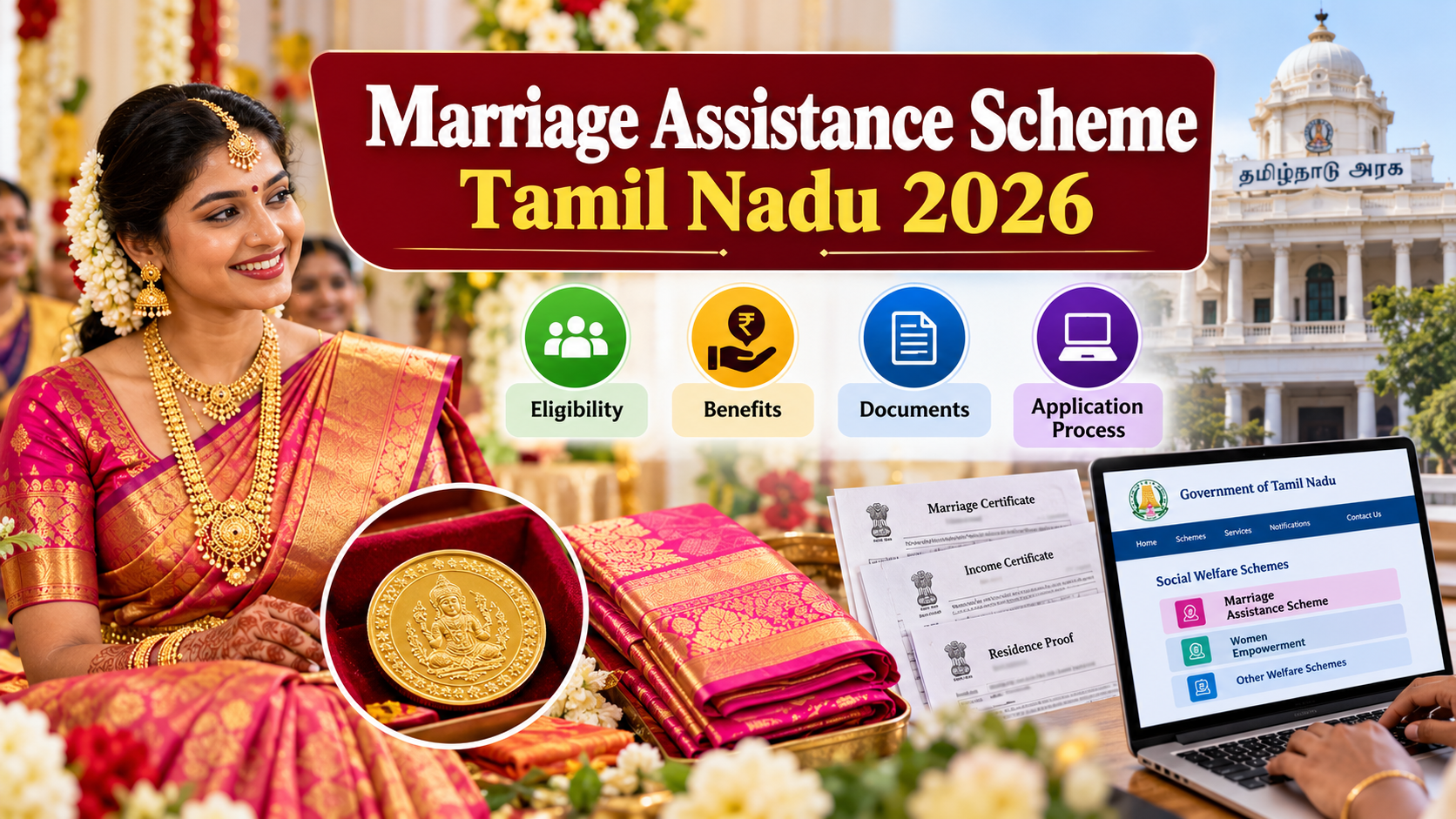 Marriage Assistance Scheme Tamil Nadu 2026: Eligibility, Benefits, Documents and Application Process.