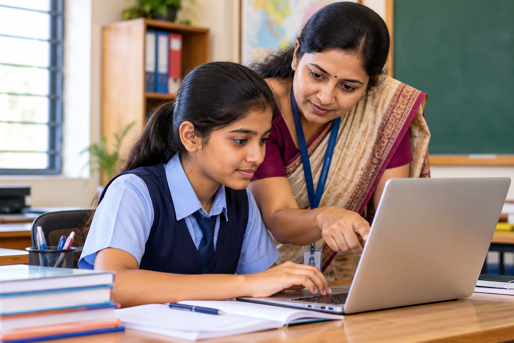 Teacher Guiding Students Scholarship Application