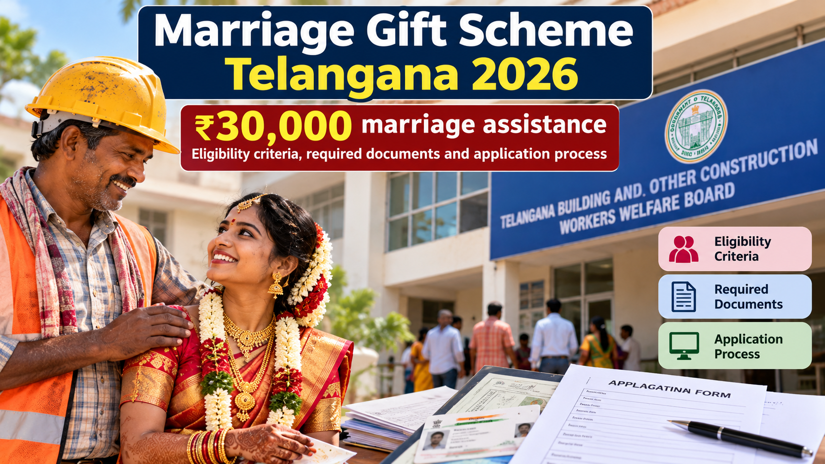 Marriage Gift Scheme Telangana 2026:₹30,000 marriage assistance, eligibility criteria, required documents and application process